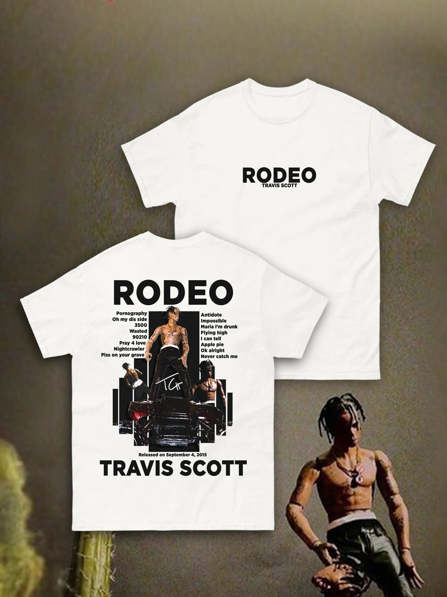 Rapper Travis Scott Tshirt Rodeo Printed 2026 Merch shirt 100_Cotton Clothing Unisex Comfortable and casual