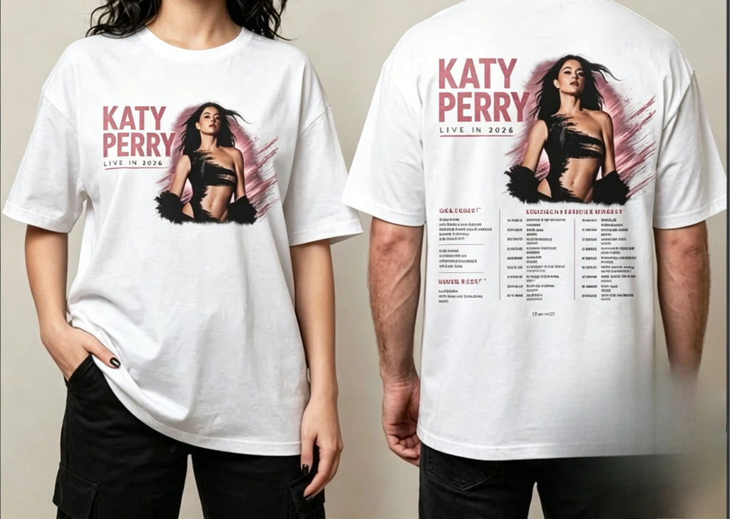 Katy Perry Live In 2026 Schedule Tour Dates T Shirt Men/women 2026 summer new Fashion Men's T-shirt Casual Streetwear Hip Hop