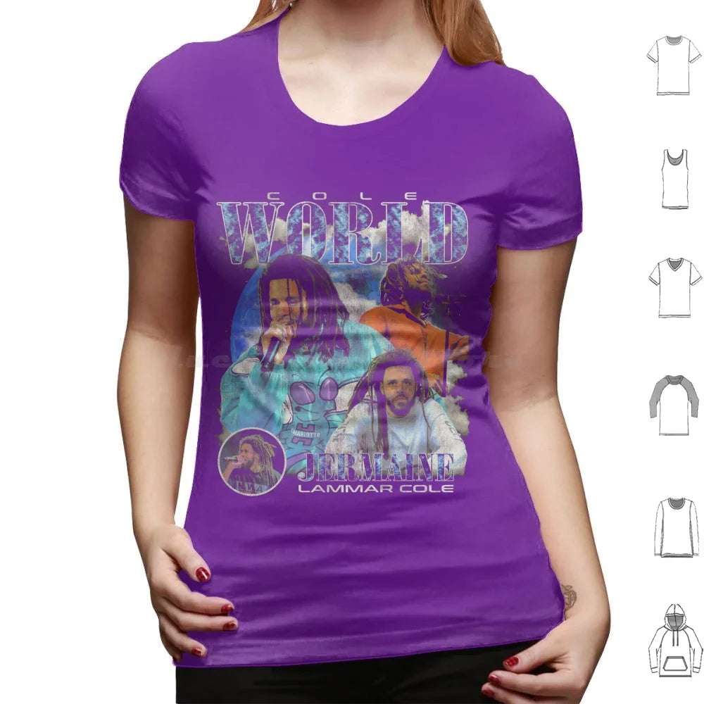 Jermaine Lamarr Cole Vintage Bootleg Graphic Fans Made T Shirt Big Size 100% Cotton J Cole Jermaine Lamarr Cole Hip Hop Rapper