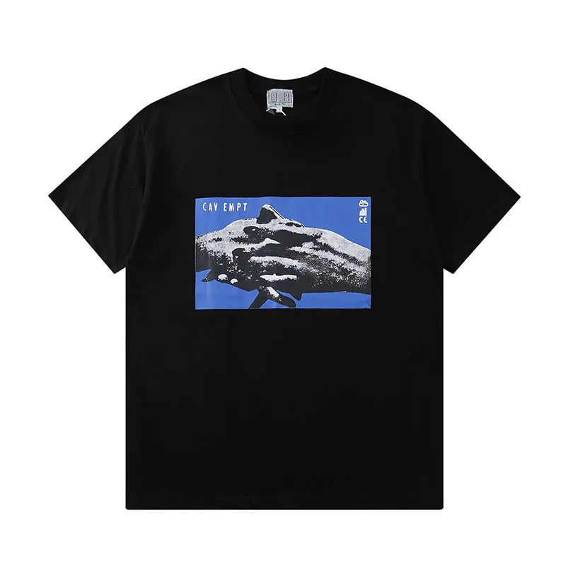 Japanese Trend Brand CAV EMPT T-shirts Simple Line Drawing Letter CE Pattern Print Loose Casual Cavempt  Short Sleeve