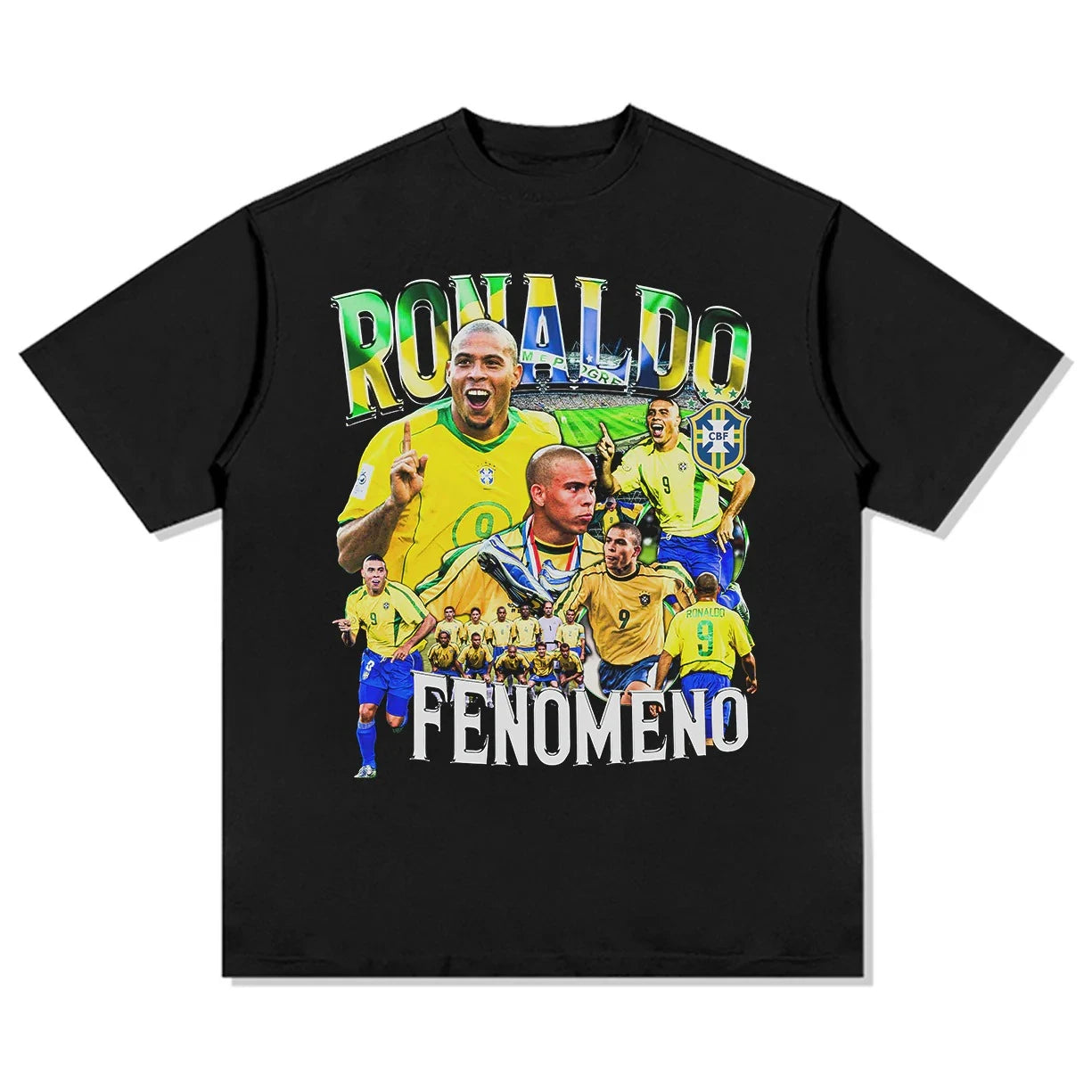 Men's Ronaldo Pattern Letter Print 100%Cotton Football Fan Jersey Round Neck T-shirt Neutral Soft Breathable Short Sleeved Shirt