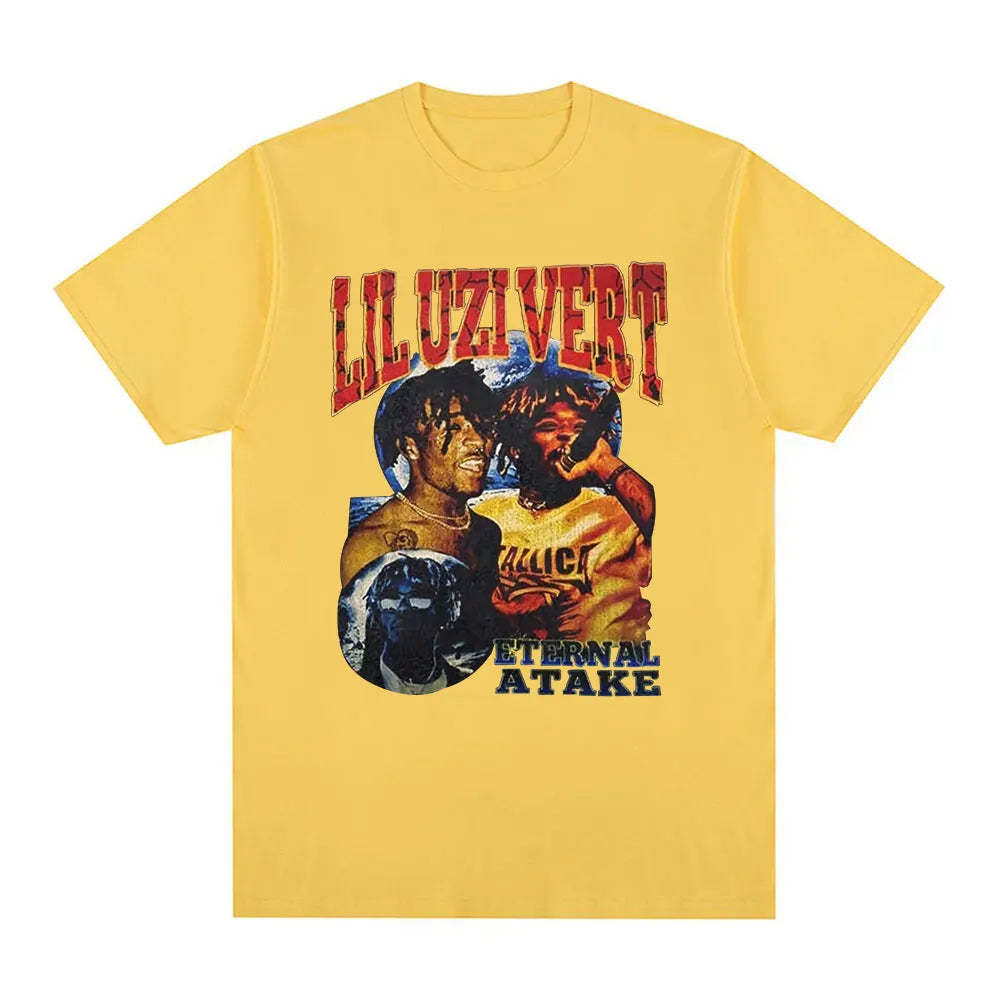 Rapper Lil Uzi Vert T-shirt Music Album Eternal Atake Graphic T Shirt Men's Hip Hop Vintage Short Sleeve Oversized T-shirts Tops