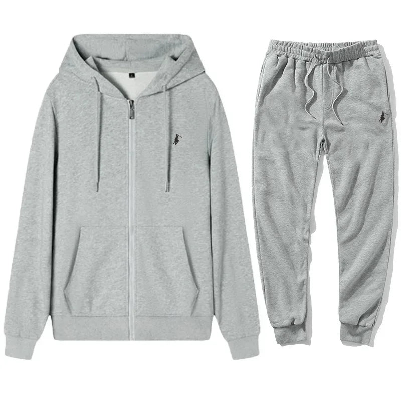 2026 Men's Classic Hoodie Sport Pants Set Autumn Winter Warm Casual Fitness Tracksuit Warmth Jogging Sportswear Outfit Clothing