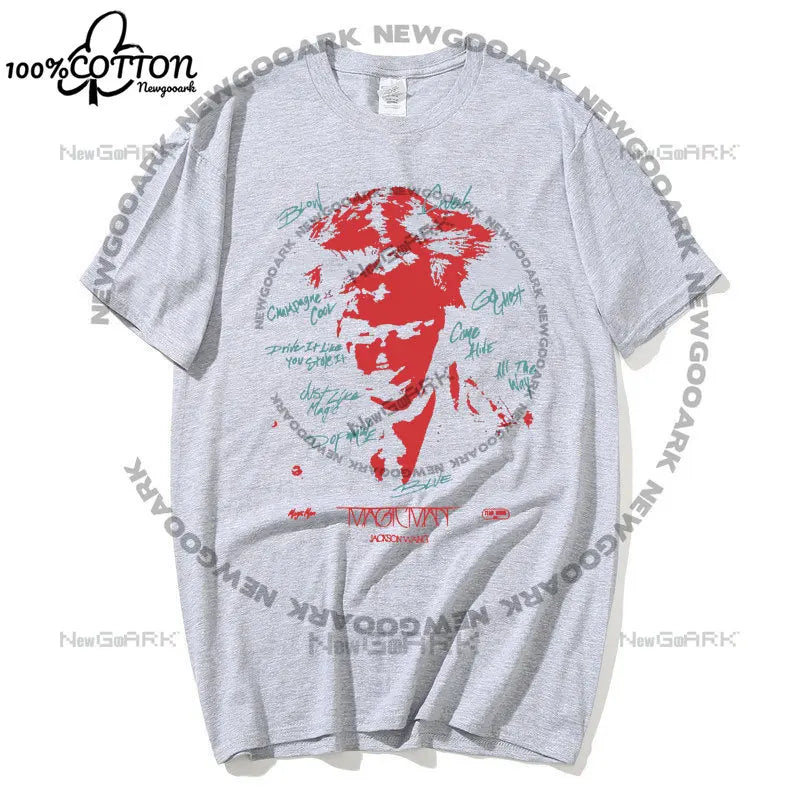 Jackson Wang Magic Man World Tour T Shirt Team Wang Summer Short Sleeve Tee Tops Kpop Harajuku Fashion Gothic Men Women T-shirt