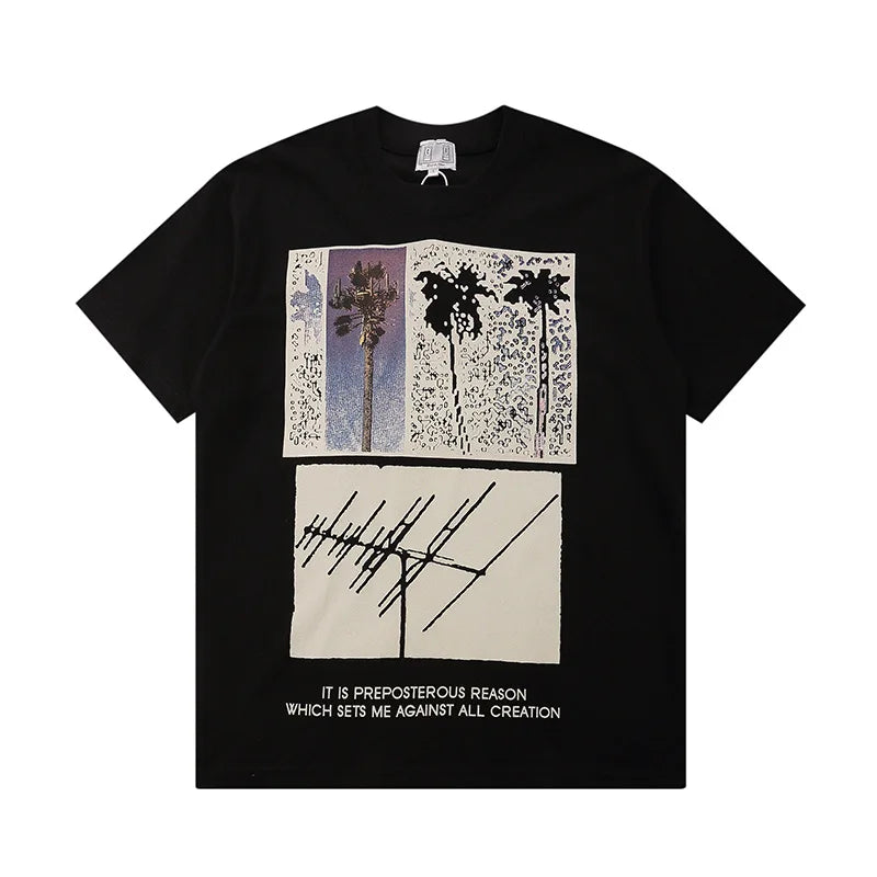 Japanese Trend Brand CAV EMPT T-shirts Simple Line Drawing Letter CE Pattern Print Loose Casual Cavempt  Short Sleeve