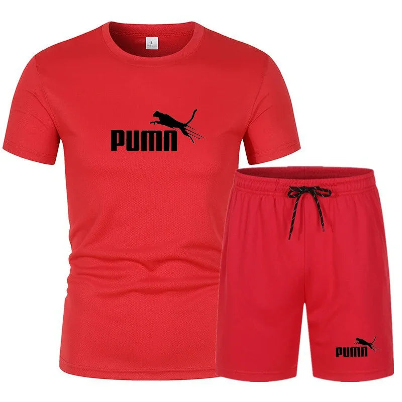 2026 summer hot selling men's clothing set fashionable short sleeved set casual sports set T-shirt+shorts two-piece set
