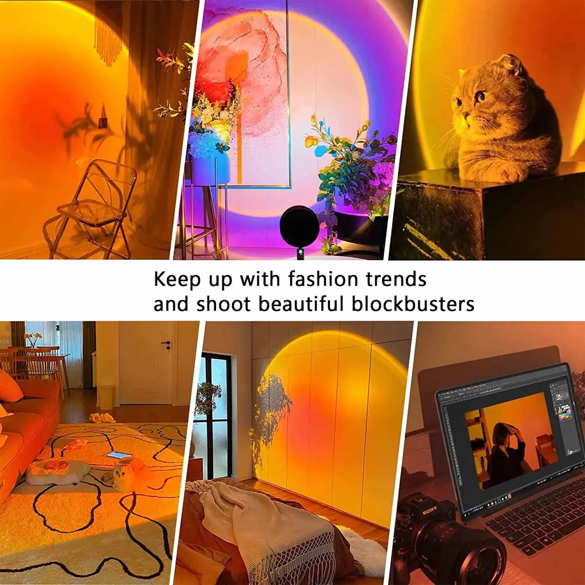 1PC Sunset Light Projection Light With Remote Control 16-Color Night Light RGB Color Changing LED Light Bedroom photography prop