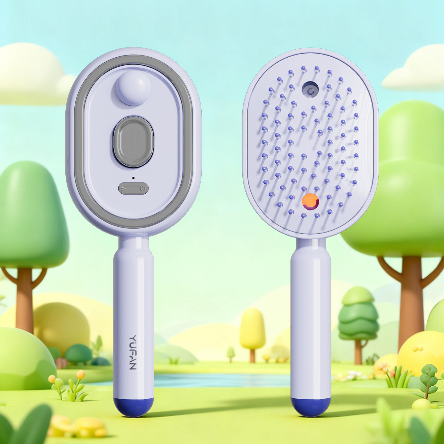 Electric Spray Massage Hair Brush with Red Light Therapy