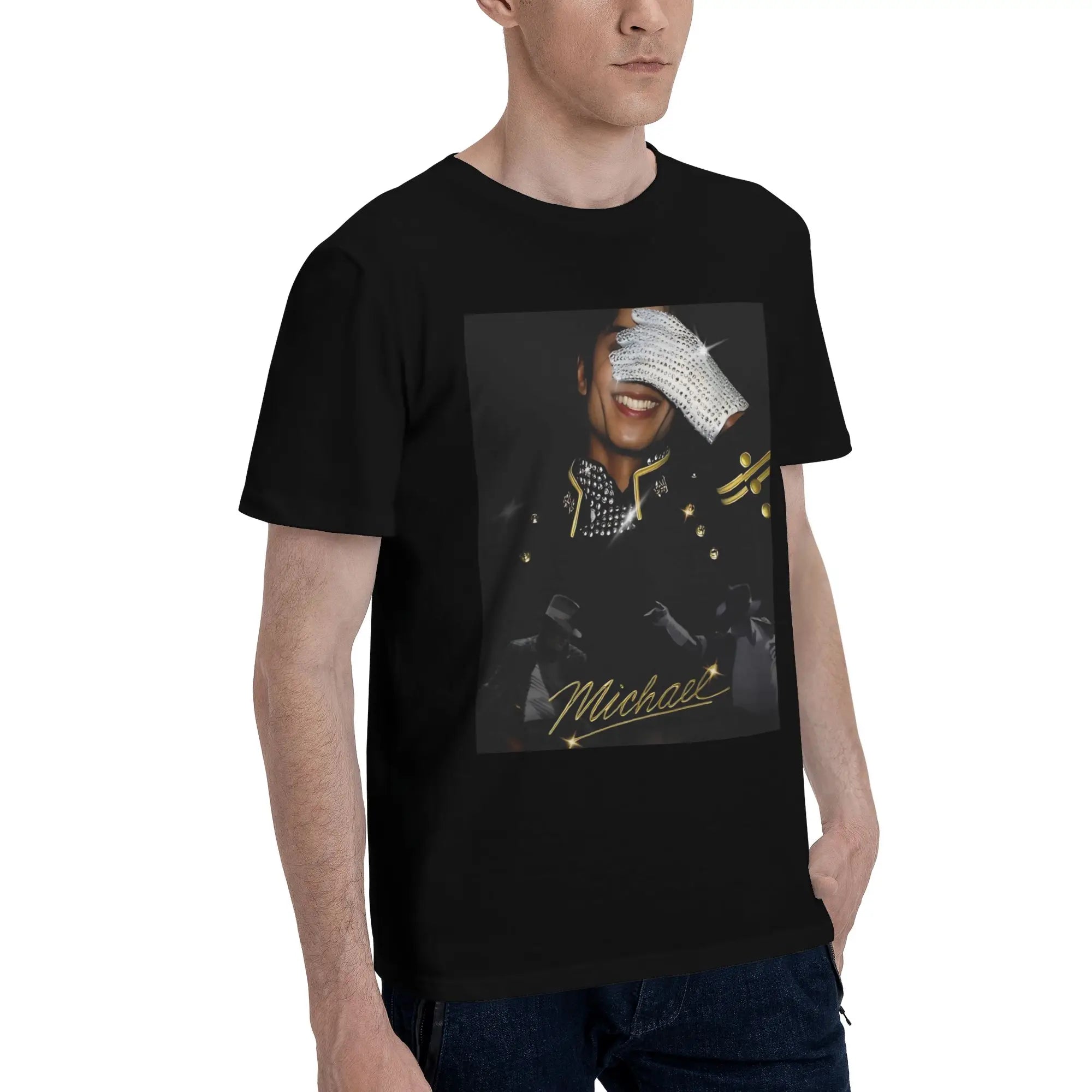 Micheal jackson Funny Graphic 100% Cotton T-Shirt MJ Tops Tees For Men