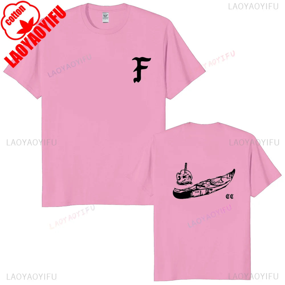 Forward Observations Group Canoe Club Custom Print  T-shirt Skeleton Vintage Hoodies Streetwear Male Casual Oversized tee