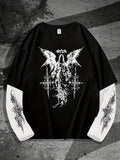 New men's long-sleeved T-shirt for Spring and Autumn 2025 casual roller skating 3D printed street men's wear