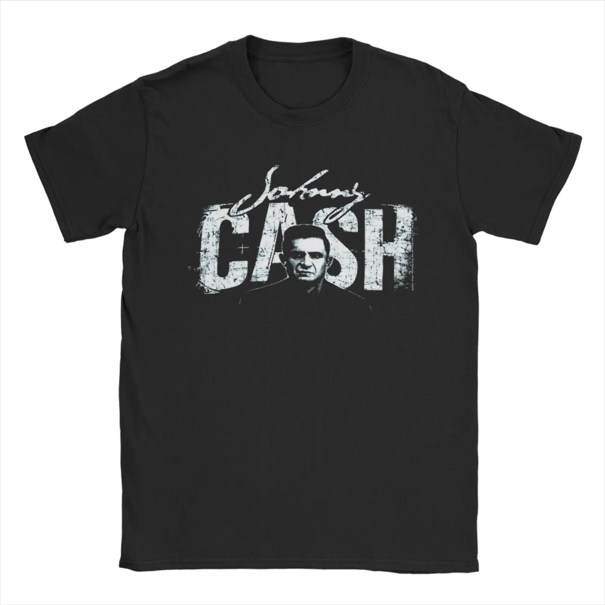 Men's T-Shirt Johnny Cash Humor 100% Cotton Tees Short Sleeve  T Shirt Round Collar Clothes Birthday Present