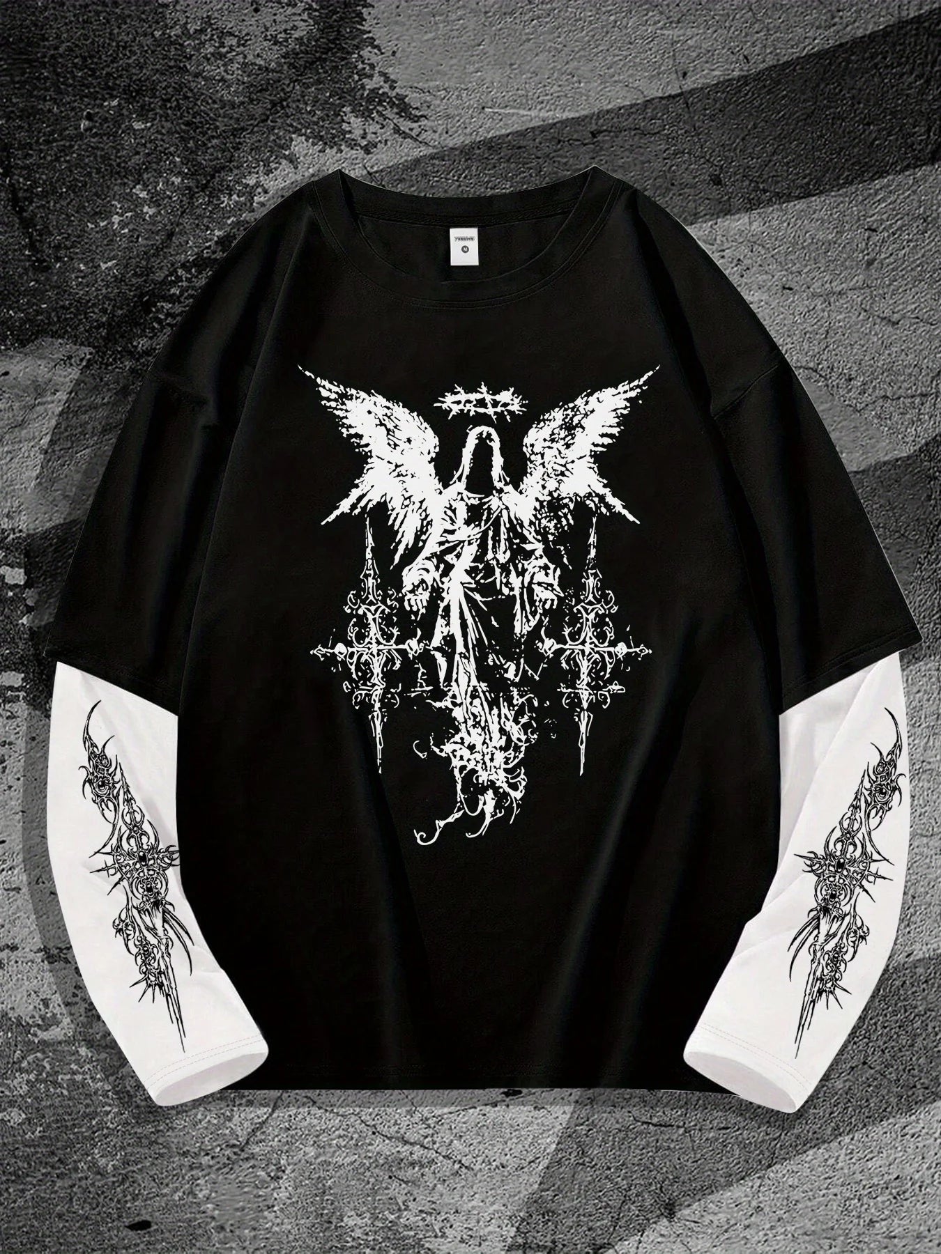 New men's long-sleeved T-shirt for Spring and Autumn 2025 casual roller skating 3D printed street men's wear
