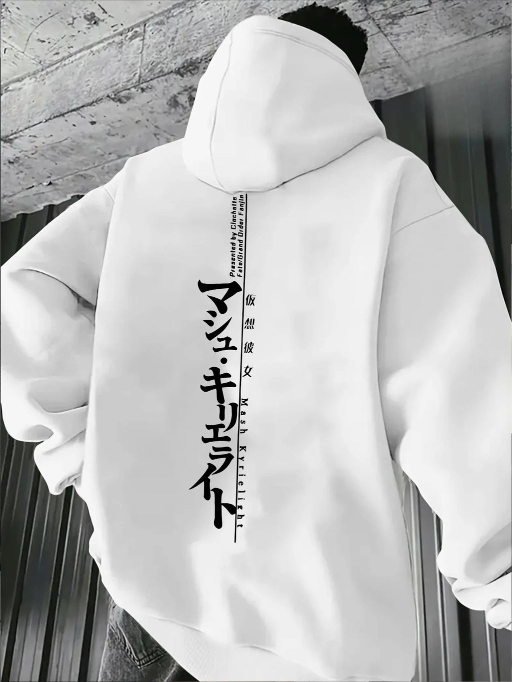 Mens Fashion Casual Style Hooded Sweatshirt Harajuku Male Tops Fashion Streetwear Hoodie Japanese Letter Pattern Men's Hoodie