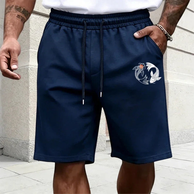 Japanese Yinyang Pattern Men's Tracksuit Cotton T-shirt and Sports Shorts Summer Urban Casual Fashion Short Sleeve Outfits S-3XL