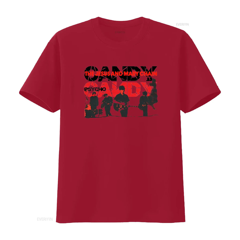 The Jesus And Mary Chain Psychocandy Band T shirt Rock Music TZE7 vintage Washed Slightly fashion homme Versatile graphic