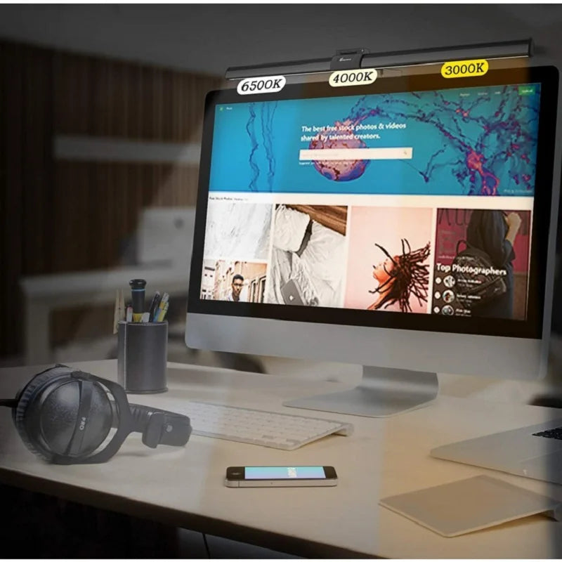 Atmosphere Monitor Light Bar - Stepless Dimming LED Hanging Lamp, Immersive Lighting for Gaming Work Study Reading 30CM RGB