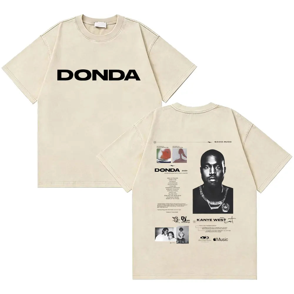 Awesome Rapper Kanye West Graduation Bear Vintage Washed T-shirt Men Women Hip Hop Fashion Trend Short Sleeve T Shirt Streetwear