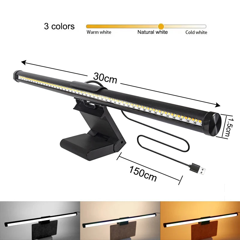 Atmosphere Monitor Light Bar - Stepless Dimming LED Hanging Lamp, Immersive Lighting for Gaming Work Study Reading 30CM RGB