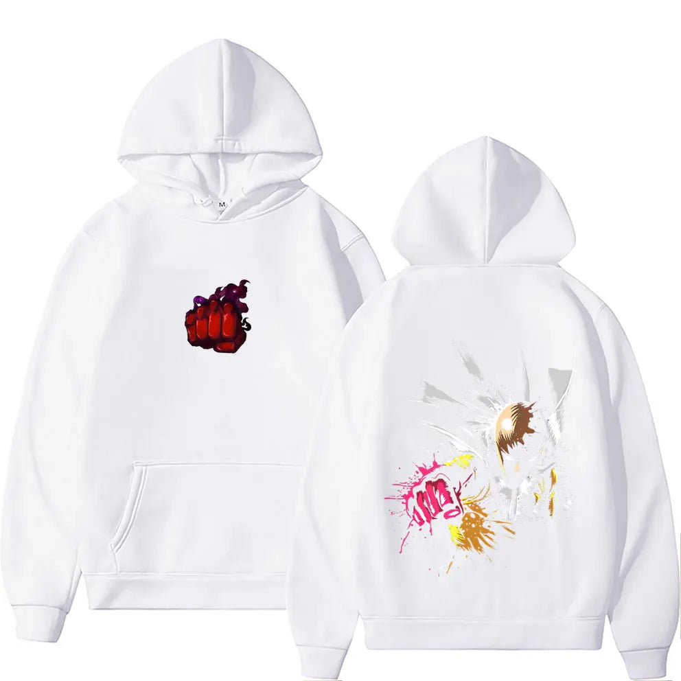 Anime One Punch Man Saitama Graphic Hoodie Men Women Casual Fleece Cotton Sweatshirt Male Cosplay Oversized Pullover Tracksuit