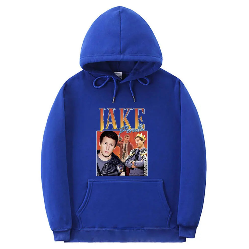 Jake Peralta Graphic Hoodie Men Women's Fashion Vintage Streetwear Unisex Comfortable Fleece Cotton Oversized Pullover Hoodies