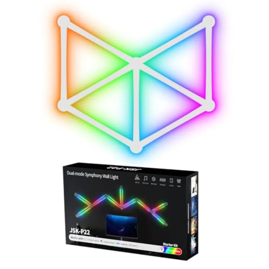 RGB Wall Light, LED DIY Geometry Splicing Gaming Lights, Backlit Modular Wi-Fi Colour Changing Home Decor Lights Work with Alex