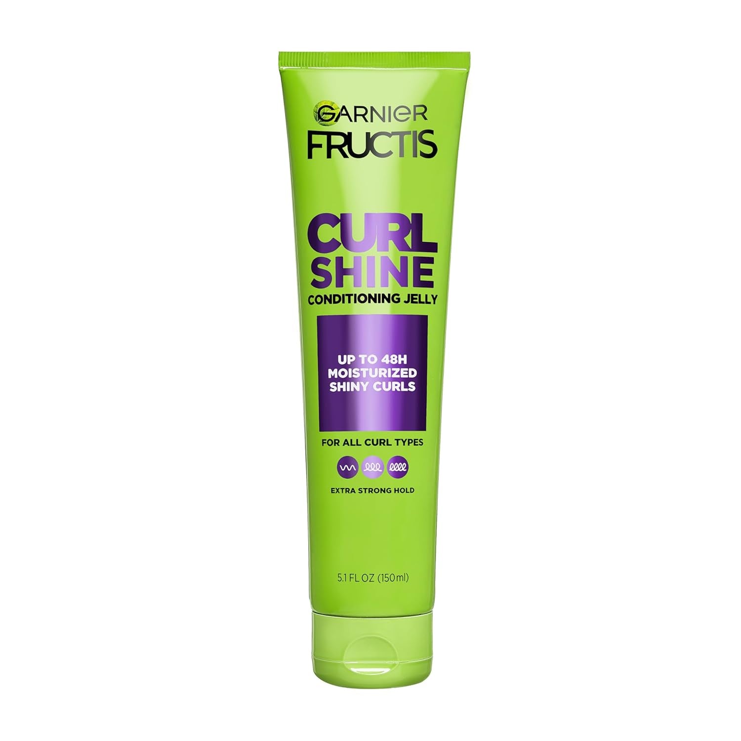 Garnier Fructis Curl Shine Conditioning Hair Gel, Frizz Control for Curly, Wavy, and Coily Hair, Extra Strong Hold for up to 48 Hrs of Bouncy, Moisturized Curls, 5.1 Fl Oz (Packaging May Vary)