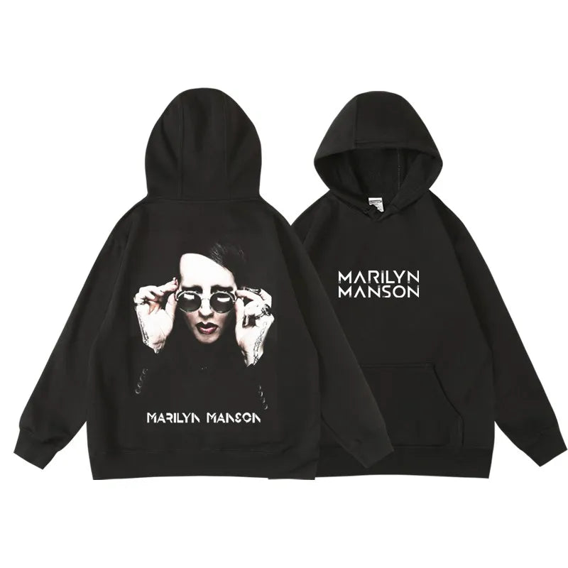 Rock Marilyn Manson Manson Band Autumn/Winter Hooded Pullover Sweatshirt for Men and Women