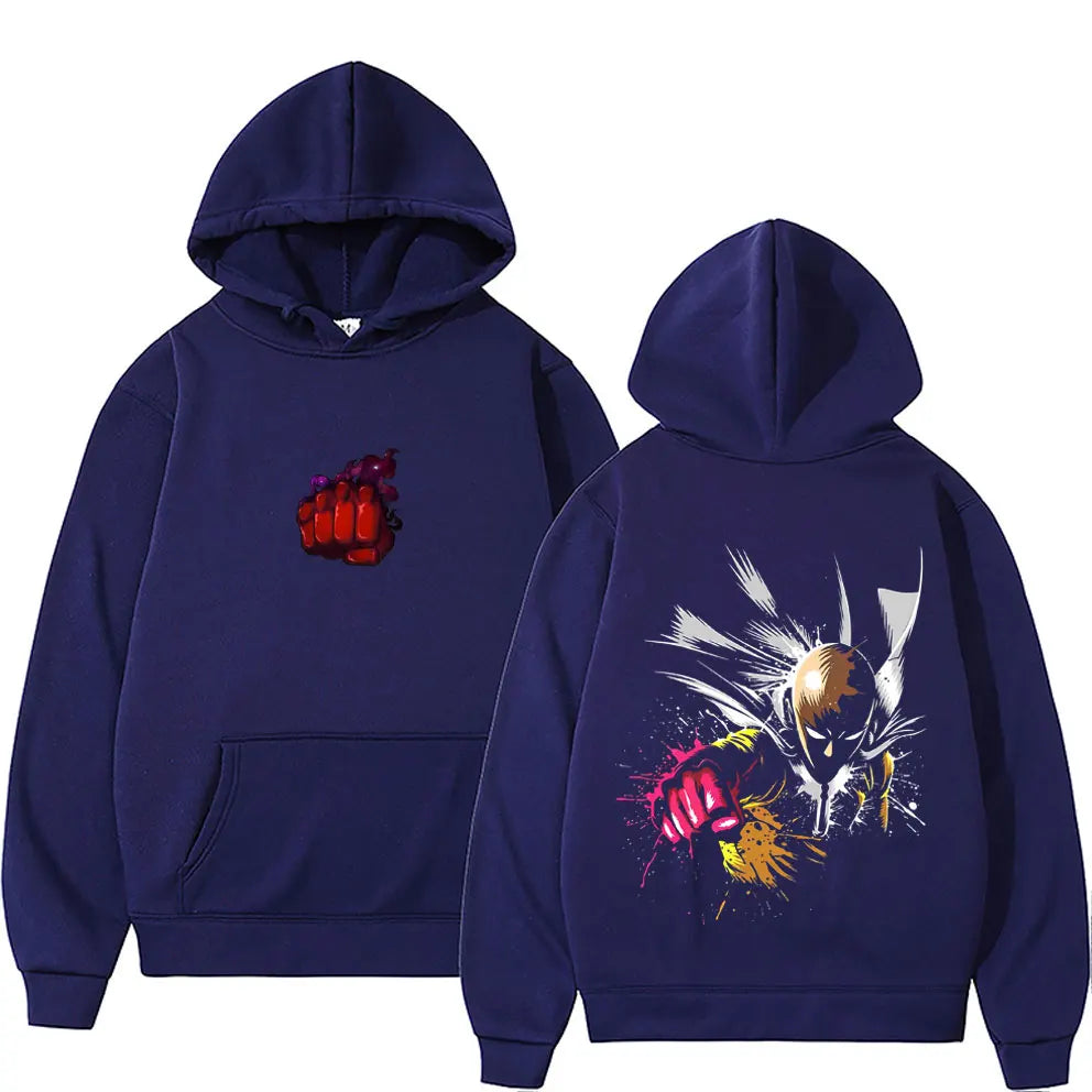 Anime One Punch Man Saitama Graphic Hoodie Men Women Casual Fleece Cotton Sweatshirt Male Cosplay Oversized Pullover Tracksuit