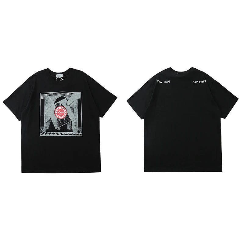 CAV EMPT C.E Short-Sleeved T-Shirt Men Women Couples 100% Cotton Telephone Building Print Cavempt T Shirts Loose Casual Tops