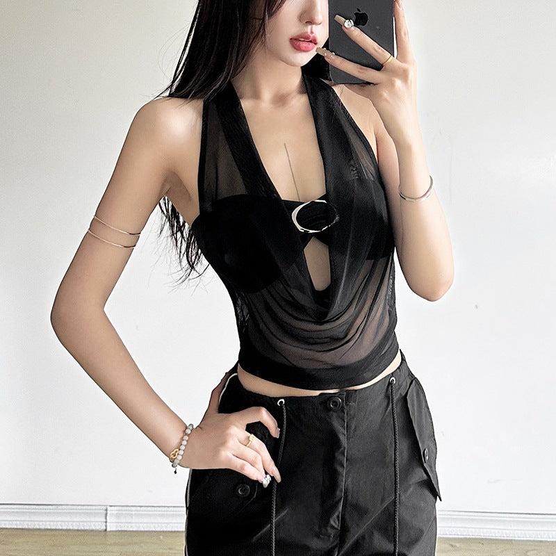 Sheer mesh vest