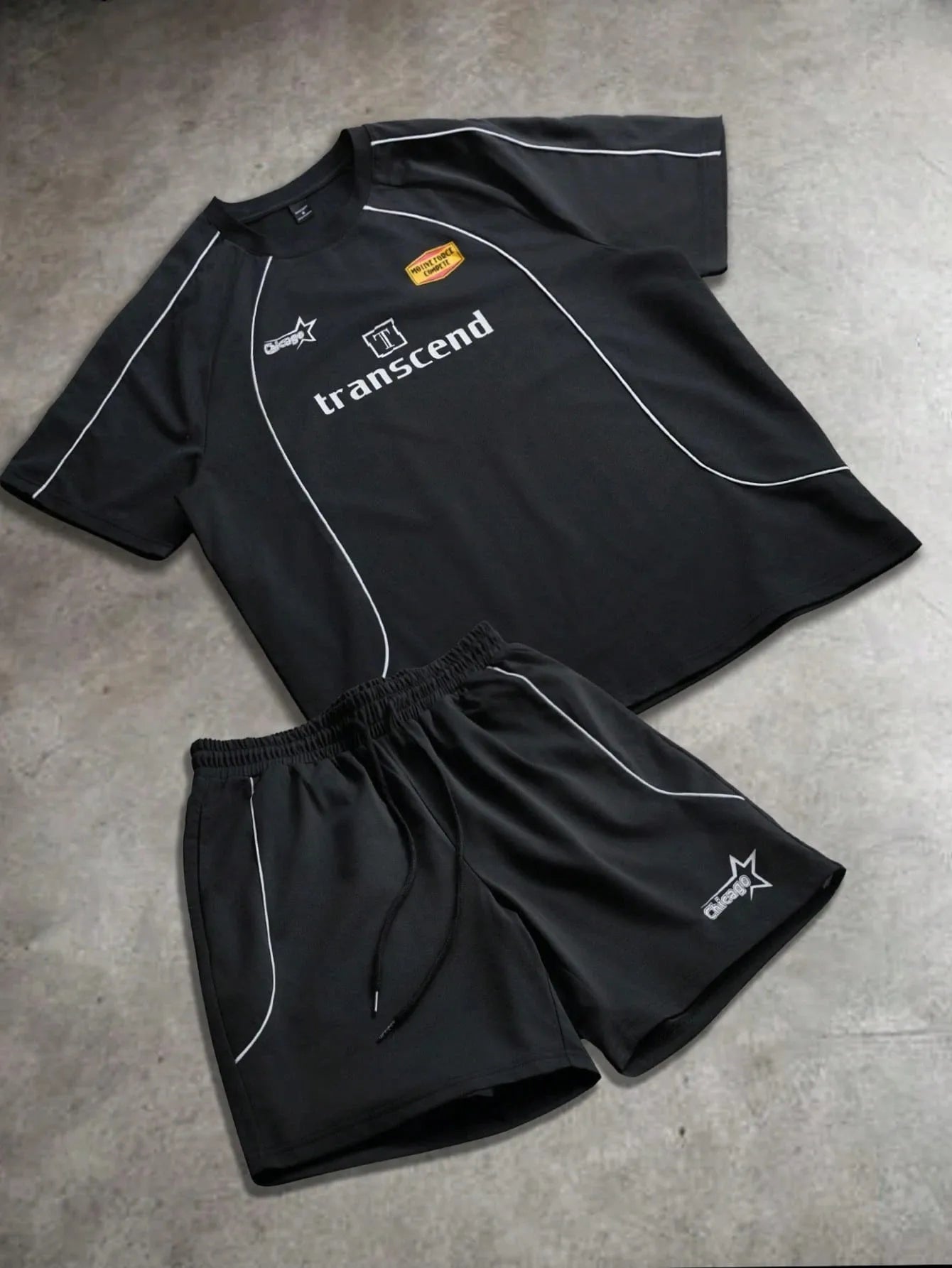 2026 Summer New Men's Short-Sleeved Shorts Set with 3D Letter Print - Street Casual Fashion Comfortable Soft Breathable