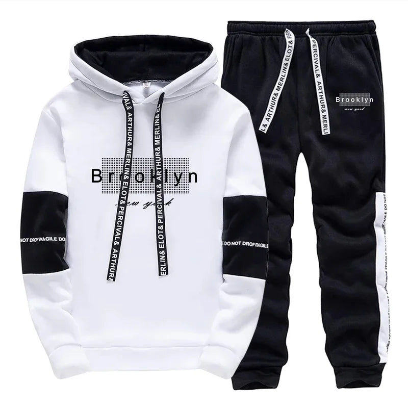 2026 Mens Tracksuit Printing Casual Sweatshirts Outdoor Sports Jogging Man Clothing Single Piece Hoodie Pants Fashion Sportswear