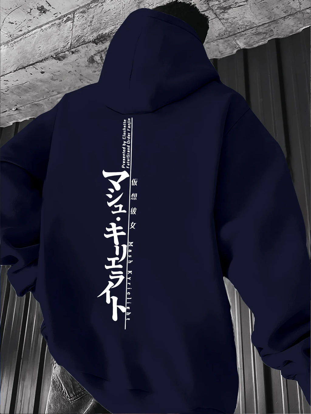 Mens Fashion Casual Style Hooded Sweatshirt Harajuku Male Tops Fashion Streetwear Hoodie Japanese Letter Pattern Men's Hoodie