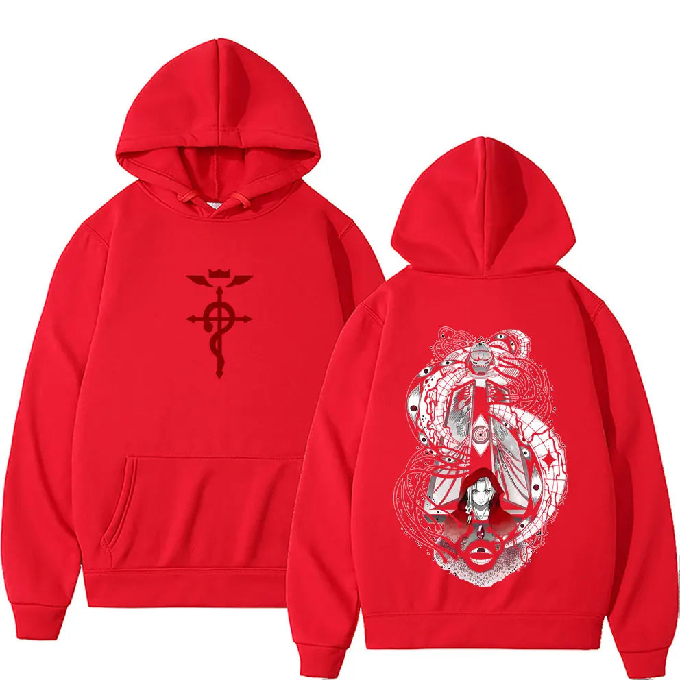 Hot Japanese Anime Fullmetal Alchemist Edward Elric and Alphonse Elric Merch Hoodie Men Women Manga Casual Oversized Sweatshirt