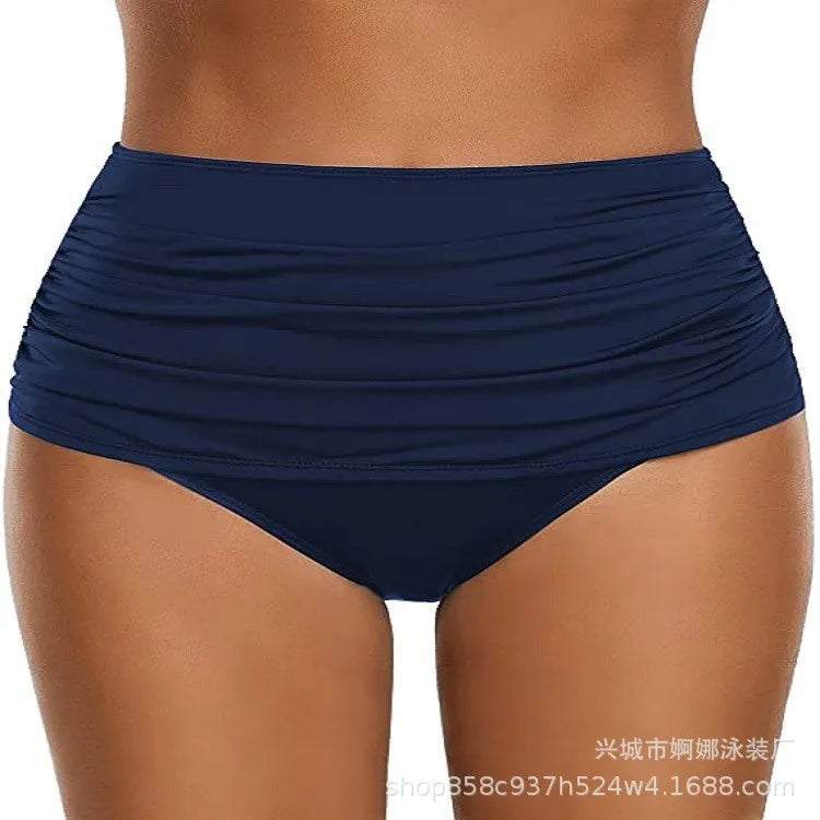 Woman Swimsuits Swim Shorts High Waist Black Swimming Shorts Butt Lifting Navy Blue Bathing Shorts Tankini Beach Shorts Solid