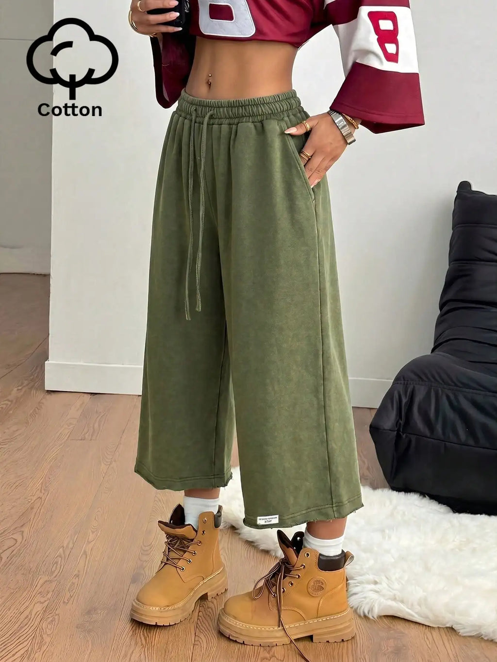 Coolane Women Summer Streetwear Vintage Washed Distressed, Comfortable Denim Effect Green Shorts
