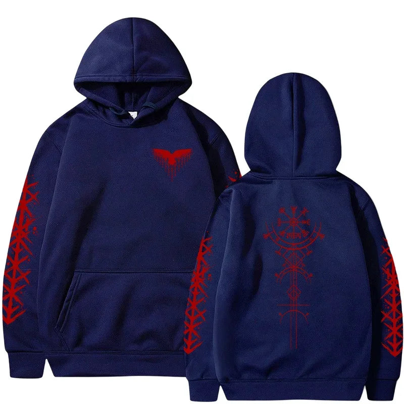 Autumn Winter Hot Sale Men's Hoodie High Grade Ancient Viking Rune Pattern Sweatshirt Male Home Outdoor Comfort Warm Casual Coat