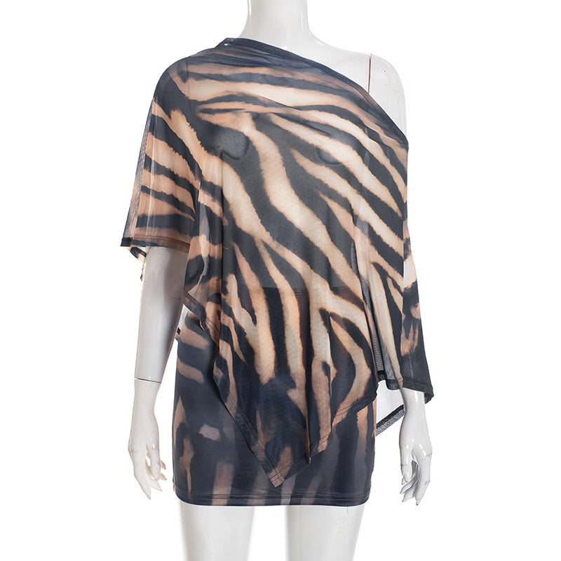 Claw Print Off-Shoulder Two-Piece Set