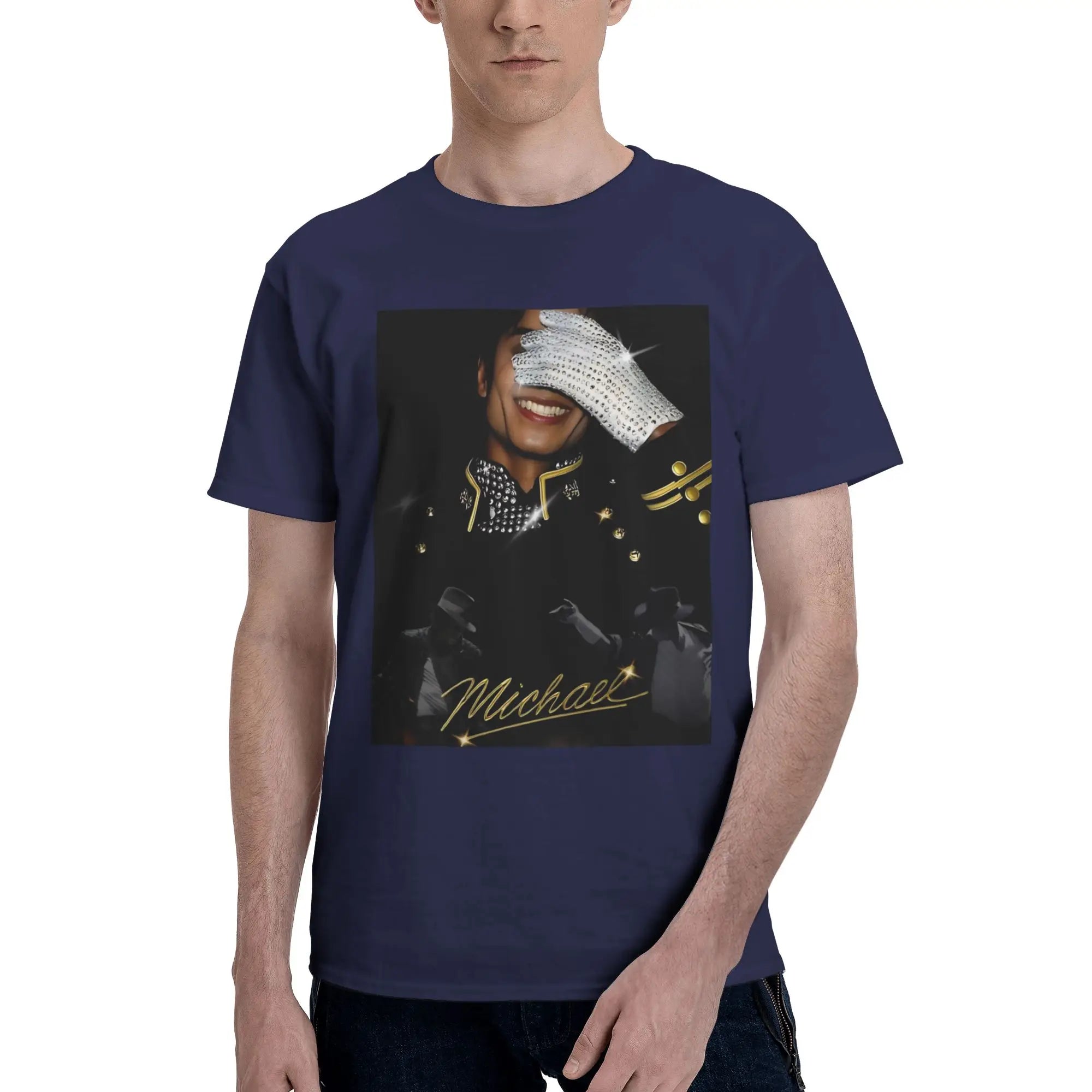 Micheal jackson Funny Graphic 100% Cotton T-Shirt MJ Tops Tees For Men