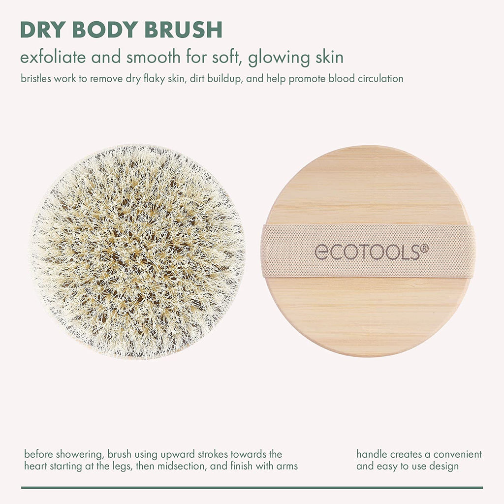 Dry Body Brush, Cruelty-Free Bristles Exfoliate & Smooth Skin, Dry Brushing Removes Flaky Skin, May Help Improve Circulation & Tone, Vegan & Cruelty-Free, 1 Count