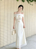 Elegant Lady Style One-Shoulder Slit Wrap Bodycon Long Dress Women's Summer Fashion Casual City Commute Street Style Dress