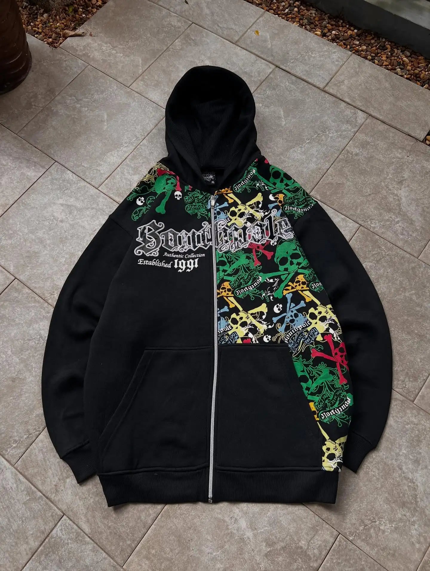Explosions Hooded sweater Men American Retro Hip-Hop Street Graffiti Unisex Zipper Hoodie Fashion Printed Pattern Sweatshirt