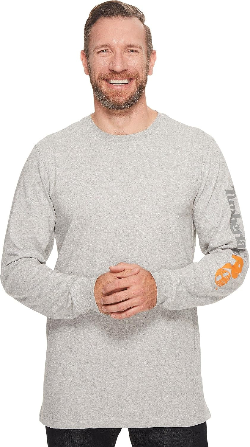 Mens Base Plate Blended Long Sleeve T-Shirt with Logo - Tall