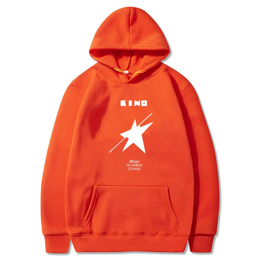 Legendary Russia Rock Band Viktor Tsoi Kino A Star Named Sun Album Graphic Hoodie Men Women Cotton Casual Oversized Sweatshirt