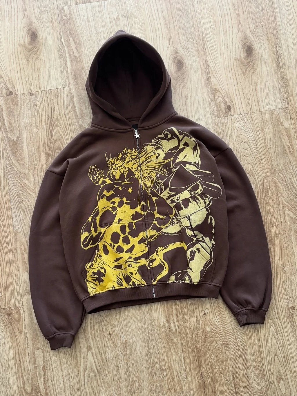 Harajuku Jojo Bizarre Adventure Zip Up Hoodies Embroidery Johnny Joestar Zip Up Hoodie Hip Hop CoupleS Y2k Street Sweatshirt