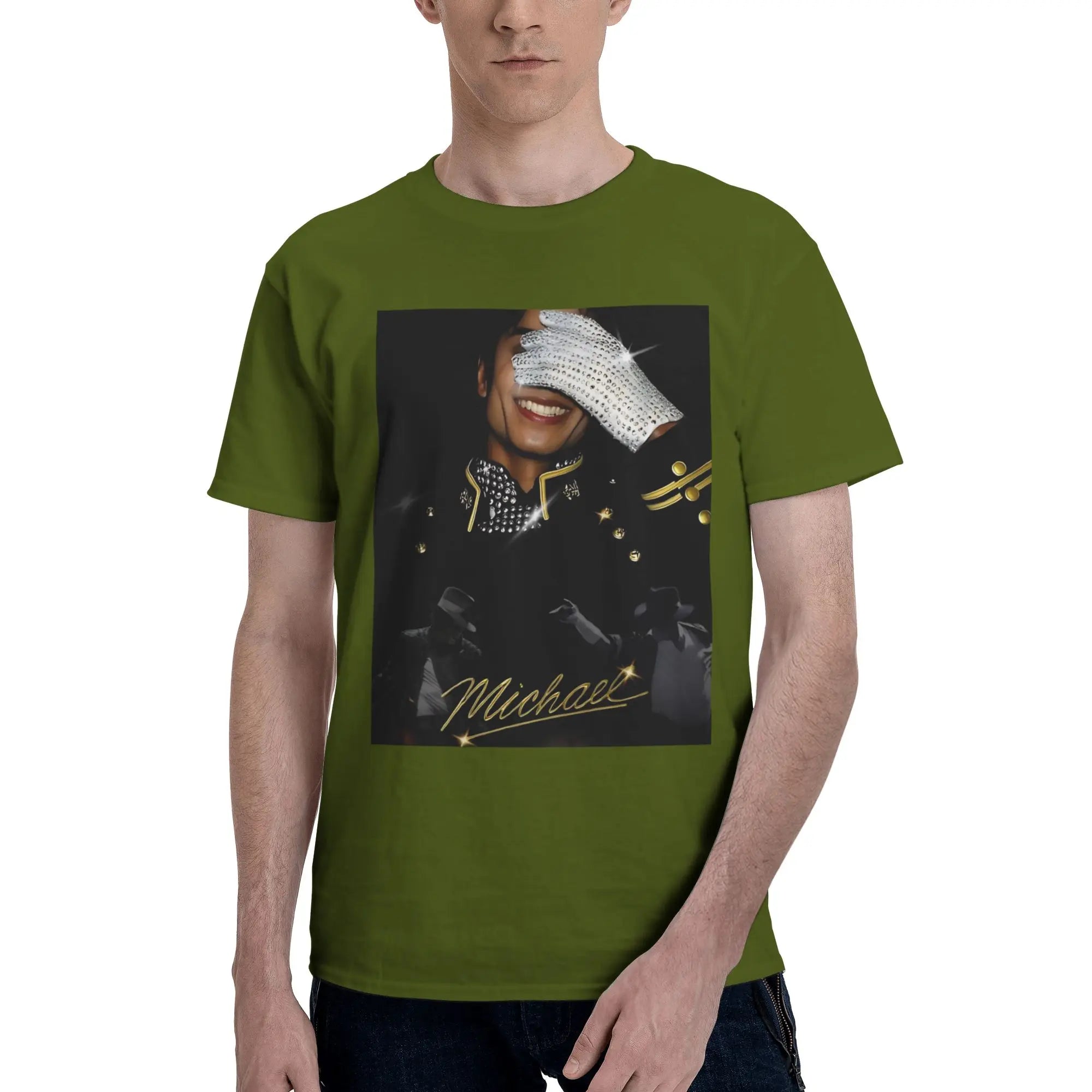 Micheal jackson Funny Graphic 100% Cotton T-Shirt MJ Tops Tees For Men