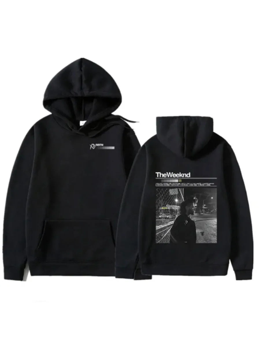 Retro is very cute. The pattern was printed on the sweatshirt several hours later until dawn. Men's hip-hop casual style.