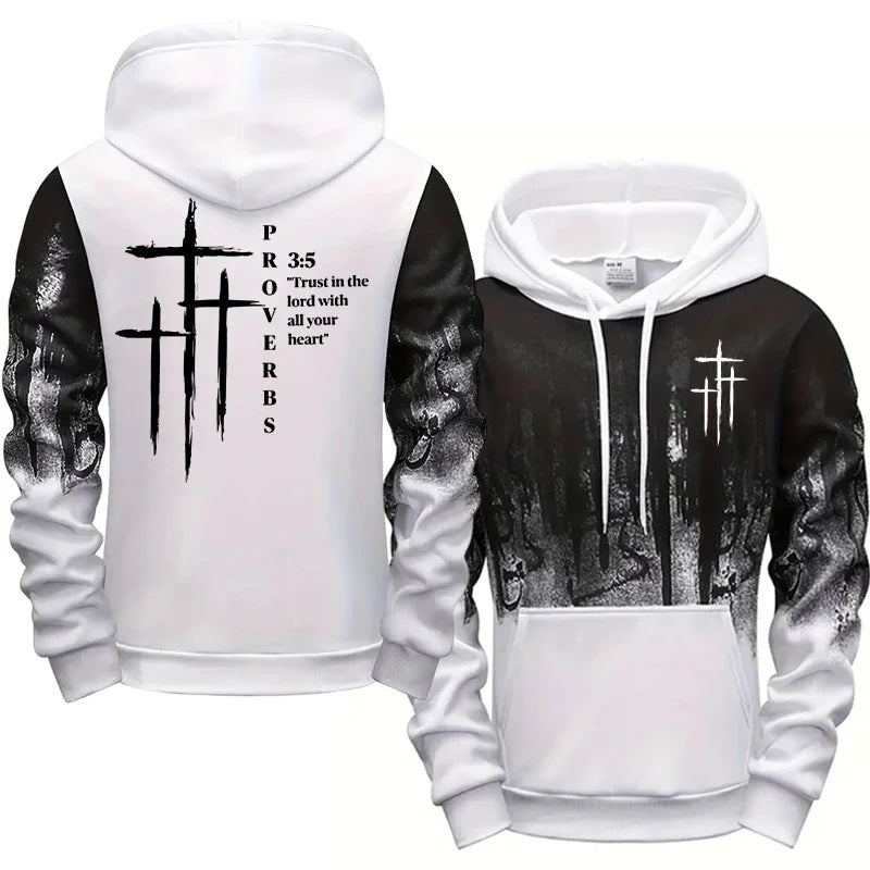 Autumn Winter Daily Casual Sports Jogging Suit Hoodie Outfits Jesus Christ Fashion Men's Set Hooded Sweatshirt and Sweatpants