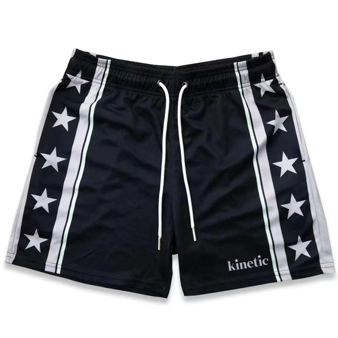 2025 Breathable Men Shorts GYM Basketball Running Quick-Drying Shorts Baggy Flame Print Fashion Shorts Summer Shorts